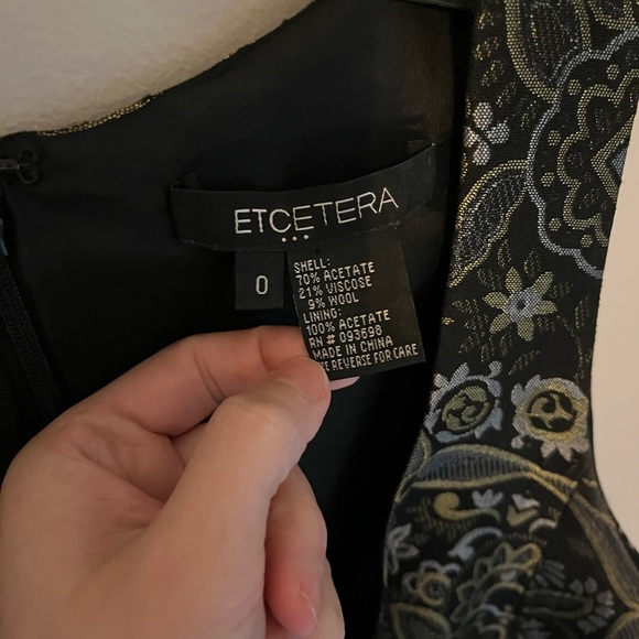 Etcetera sleeveless black and silver dress size 0 - Picture 4 of 5